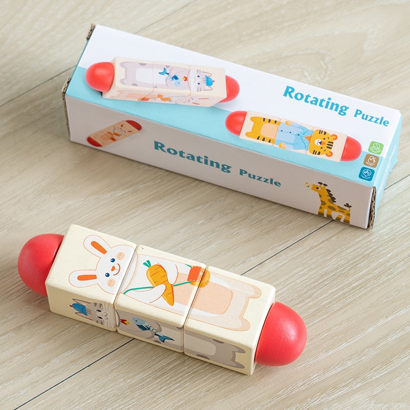 Kindergarten Rotating Building Block Puzzle 3 To 6 Years Old Educational Early Education Aids Family Interactive Matching Large Particle Kidsren'S Toys - Image 1